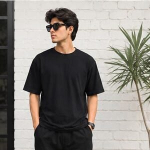 Men's Oversized Plain Black T-Shirt