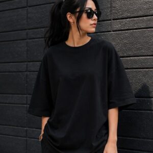IS Enterprises Unisex Oversized Black T-Shirt